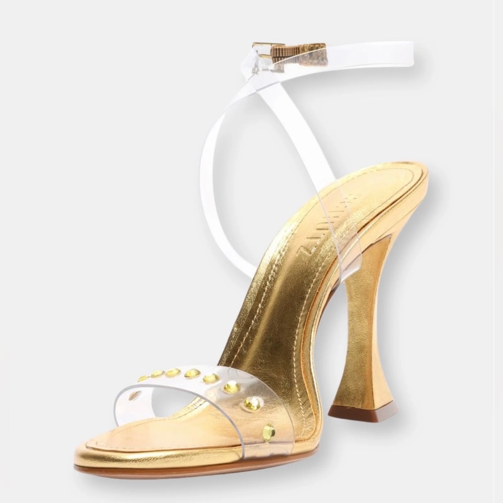 Schutz Glasy Vinyl & Metallic Leather Sandal